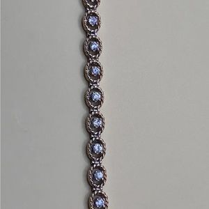 Vermeil Gold over Sterling 925 Gemstone CZ Tennis Bracelet 7.25"